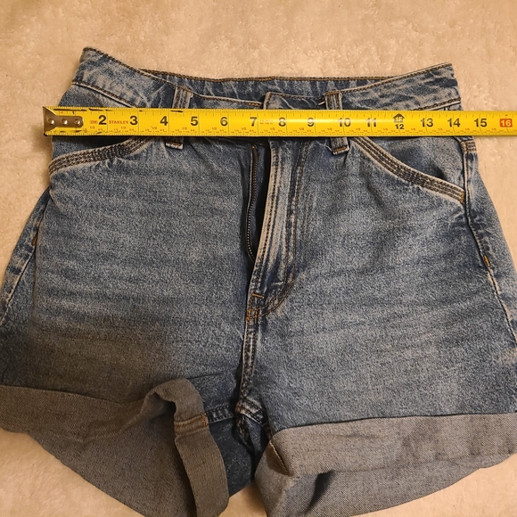 H&M Blue Denim Casual High Waisted Shorts 100% Cotton size 2 - Picture 6 of 8
